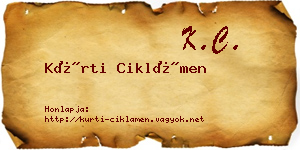 Kürti Ciklámen névjegykártya